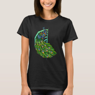 T-shirt Mandala Peacock Oiseaux mignons Graphisme animal