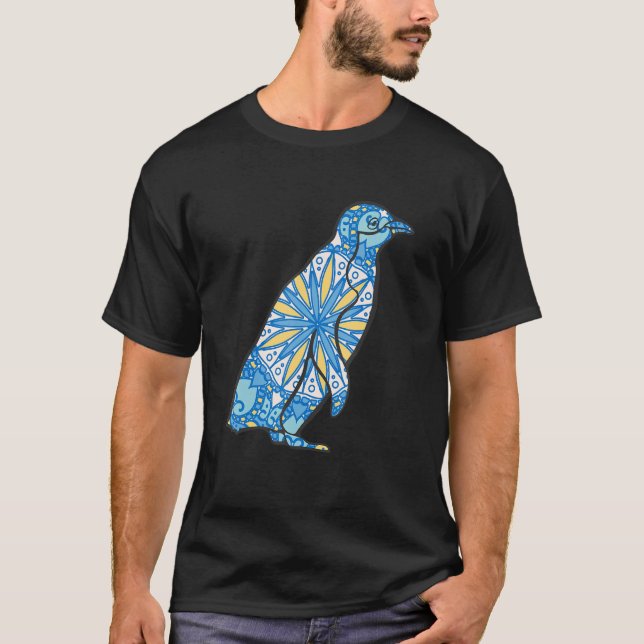 T-shirt Mandala Penguin Motif géométrique Mandala Animal (Devant)