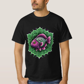 T-shirt Mandala Purple Fish 1