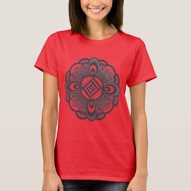 T-shirt Mandala rouge (Devant)