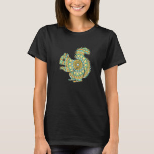 T-shirt Mandala Squirrel Motif géométrique Mandala Animal