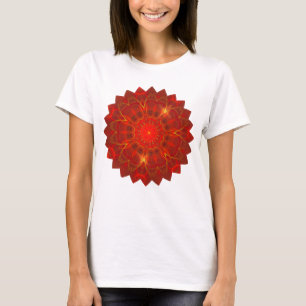 T-shirt Mandala Thin Lines Couleurs chaudes Arrière - plan
