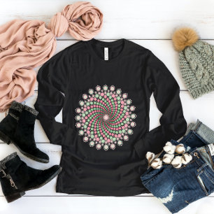 T-shirt Mandala vert et rose