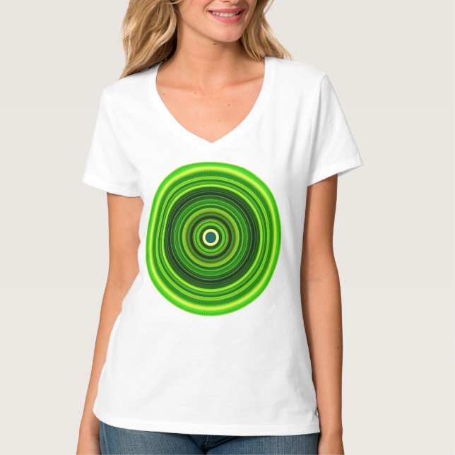 T-shirt Mandala vert géomagnétique (Devant)