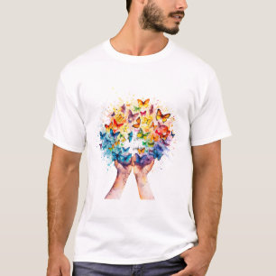 T-shirt Mandalas animal éclairé - Aquarelle réfléchie