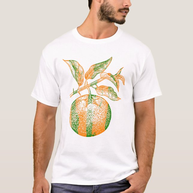 T-shirt Mandarin Fruit Retro Vintage (Devant)