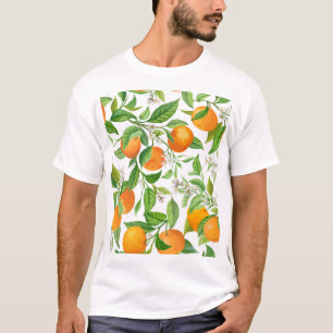 T-shirt Mandarin : Motif coloré tropical