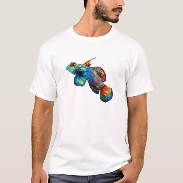 T-shirt Mandarine géométrique Dragonett Goby de mosaïque (Devant)