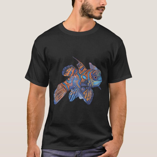 T-shirt Mandarinfish à l'aquarelle (Devant)