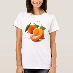 T-shirt Mandarins et éclaboussures de peinture aquarelle
