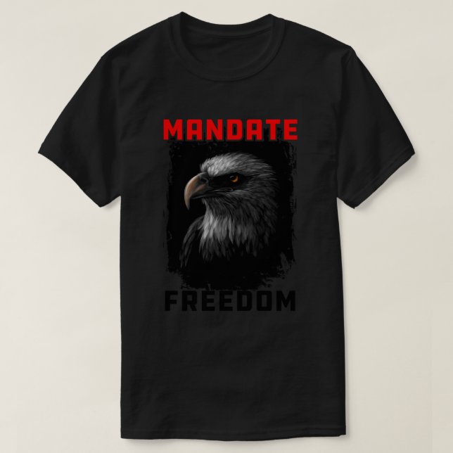 T-shirt Mandat Freedom, American Eagle Red and white des (Design devant)