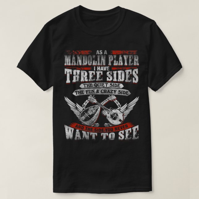 T-shirt Mandolin Apprend Trois Côtés Du Lecteur Mandolin (Design devant)
