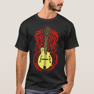 T-shirt Mandolin Fire Vintage Bluegrass Music Graphisme