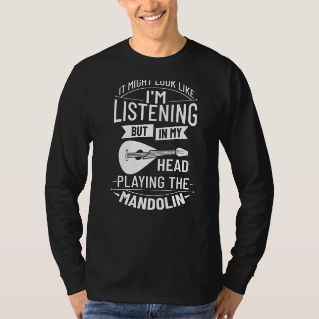 T-shirt Mandolin Instrument Music Player Débutant Leçon (Devant)