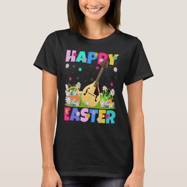 T-shirt Mandolin Joyeux Pâques Funny Mandolin Pâques Sunda (Devant)