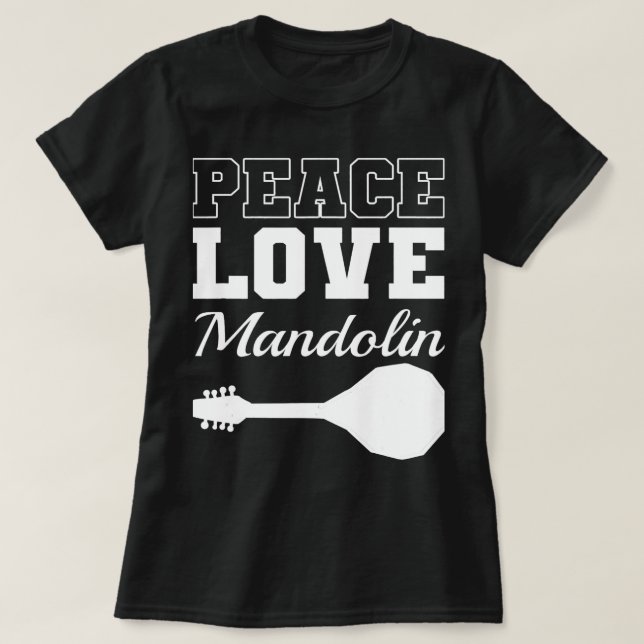 T-shirt Mandolin Lover Peace Love Mandolin Maestro 1 (Design devant)