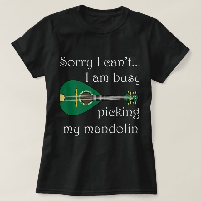 T-shirt Mandolin Lover Picking Bluegrass Music Notes (Design devant)