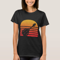 Mandolin Lover Vintage Retro Sunset Mandoline