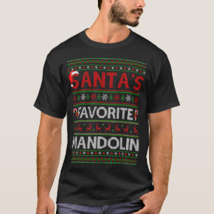 T-shirt Mandolin Lover Xmas moche éclairage Santas Favorit