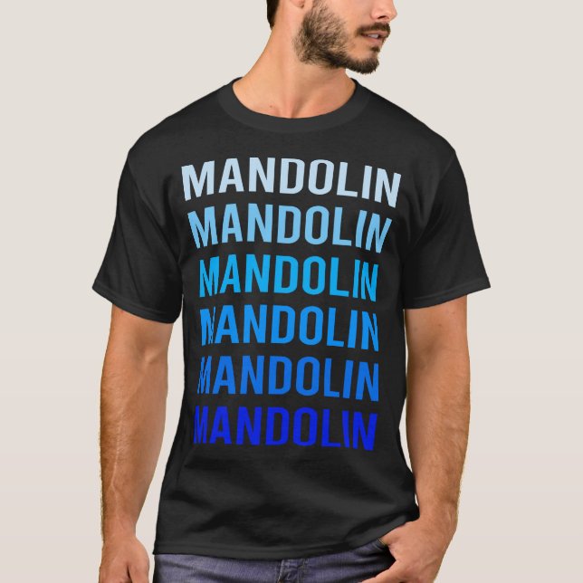 T-shirt Mandoline Texte Bleu (Devant)