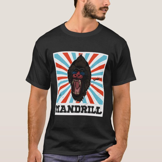 T-shirt Mandrill Biologiste Primate Afrique Enseignant Man (Devant)