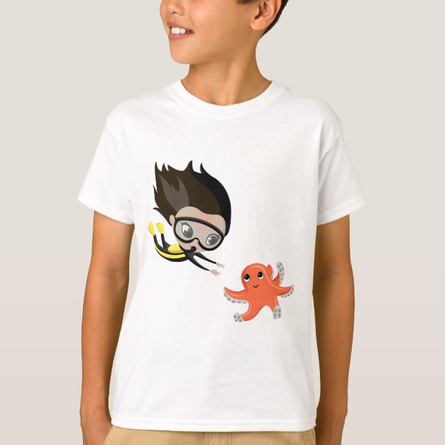 T-shirt Mandy et bulle la pieuvre (Devant)