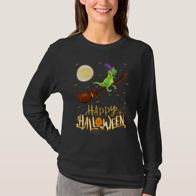 T-shirt Manège Dinosaure Sorcière Fusil Dinosaure Hallowee (Devant)