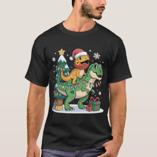 T-shirt Manège du dinosaure de Noël avec le lézard du Père