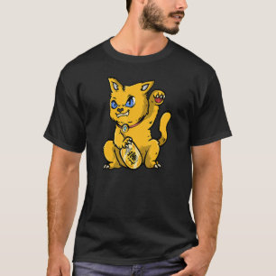 T-shirt Maneki Neko, Chat chanceux en or japonais 招 き 猫 Be