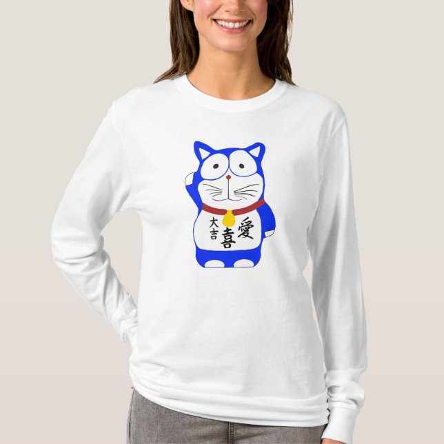 T-shirt Maneki Neko - chat chanceux japonais (Devant)