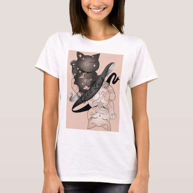 T-shirt Maneki Neko Chats Bonne chance (Devant)