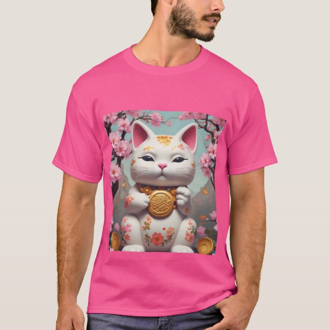 T-shirt Maneki Neko Fortune Chat Bonne Chance (Devant)