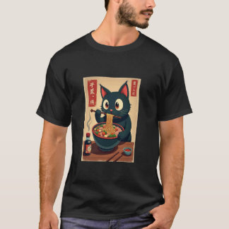 T-shirt Maneki Neko Ramen Chanceux Soupe Chat Charme Chanc