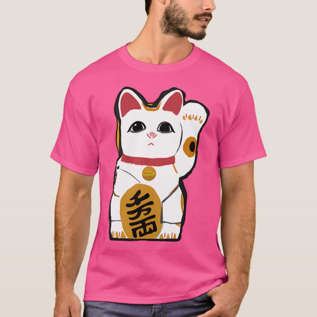 T-shirt Maneki Neko Waving Chat (Devant)
