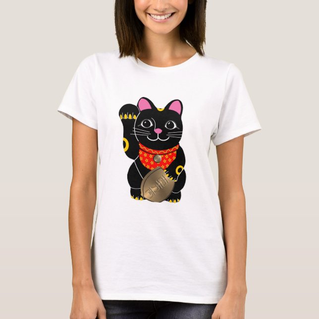 T-shirt Maneki noir Neko (Devant)