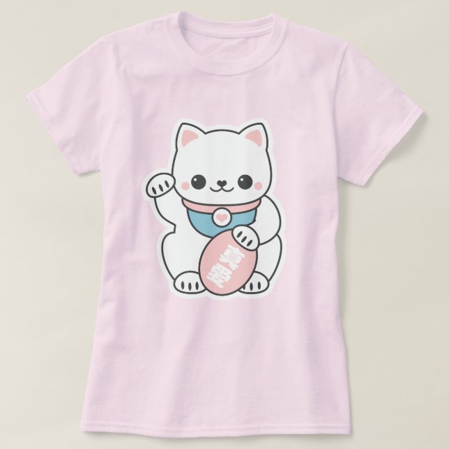 T-shirt Maneki rose Neko (Design devant)