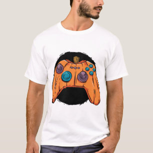 T-SHIRT MANETTE CITROUILLE HALLOWEEN JEU VIDÉO