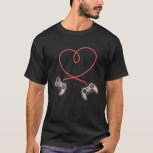 T-shirt Manette de jeu Cœur Jeu vidéo Joueur Valentin