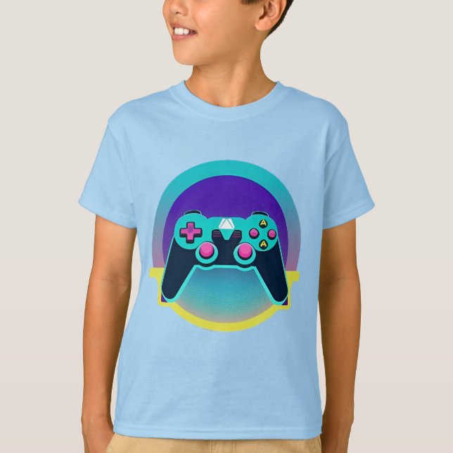 T-shirt Manette de jeu colorée (Devant)