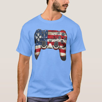 T-shirt Manette de jeu drapeau USA 4 juillet pour femmes M