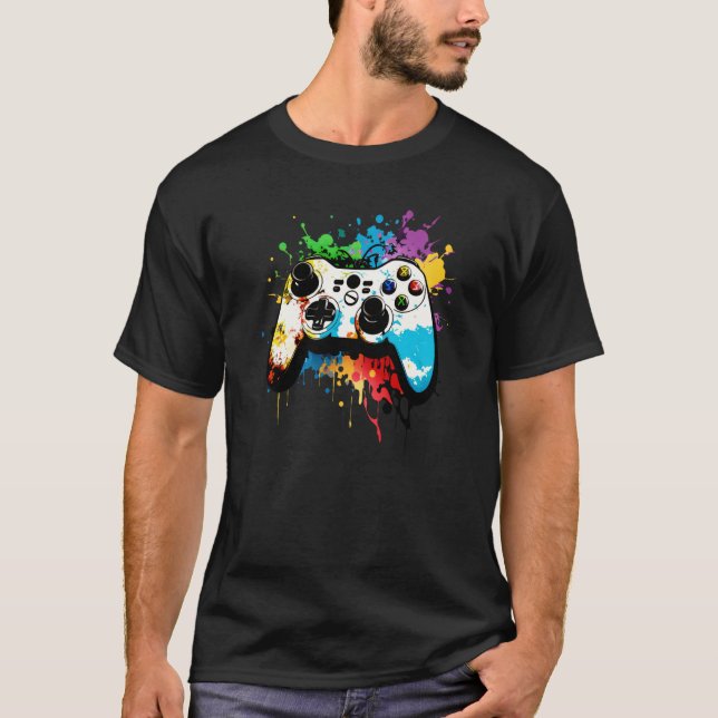 T-shirt Manette de jeu graffiti console informatique e spo (Devant)