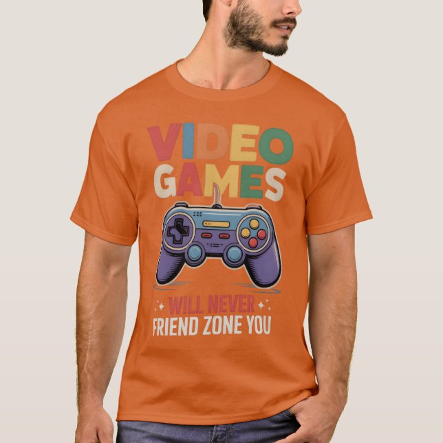 T-shirt Manette de jeu rétro avec ami de jeu vidéo (Devant)
