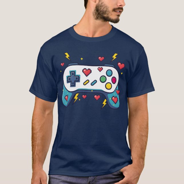 T-shirt Manette de jeu rétro pour ami Pielated amis (Devant)