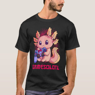 T-shirt Manette de jeu Salamandre Axolotl Gamesolotl Ga