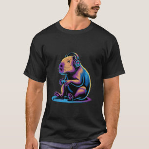 T-shirt Manette de jeu vidéo Capybara drôle de jeu pour jo