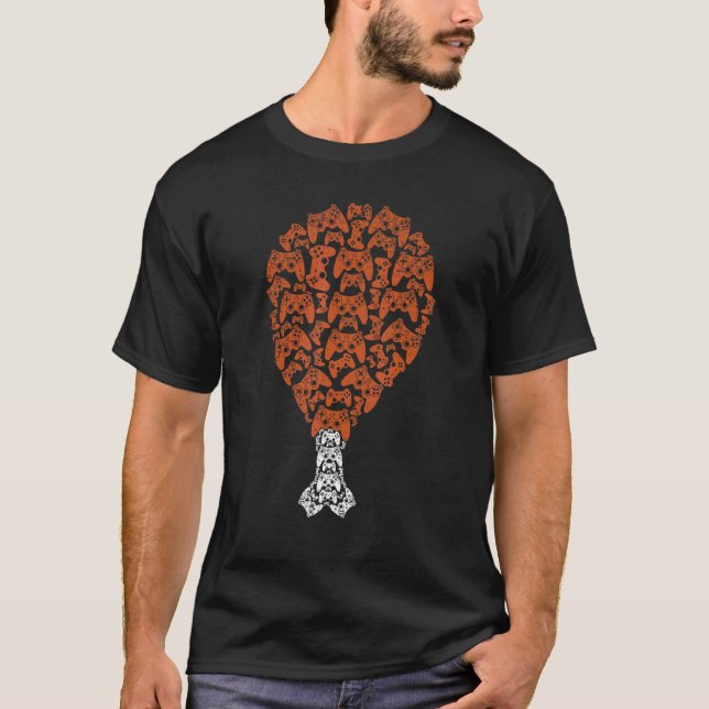 T-shirt Manette de jeu vidéo Dinde Patte de dinde Action d (Devant)
