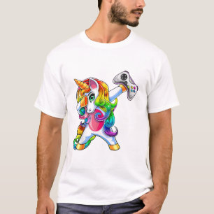 T-shirt Manette de jeu vidéo Licorne Dabbing Gamercorn