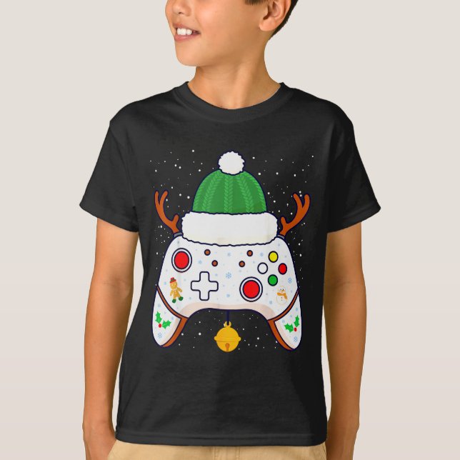 T-shirt Manette de jeu vidéo pour joueur de Noël (Devant)
