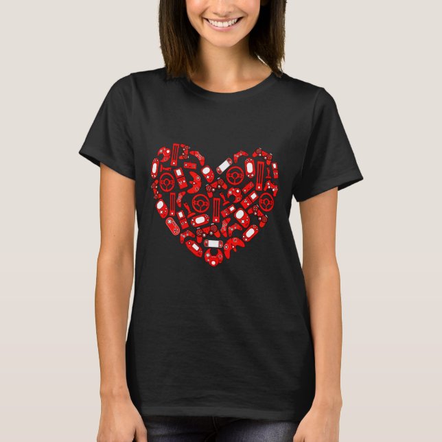T-shirt Manette de jeu vidéo pour la Saint-Valentin pour g (Devant)