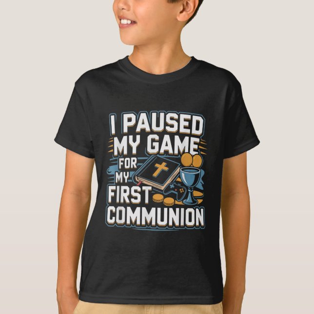T-shirt Manette de jeu vidéo pour ma première communion Ca (Devant)